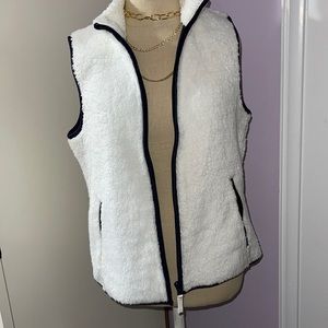 talbots never worn white fleece vest